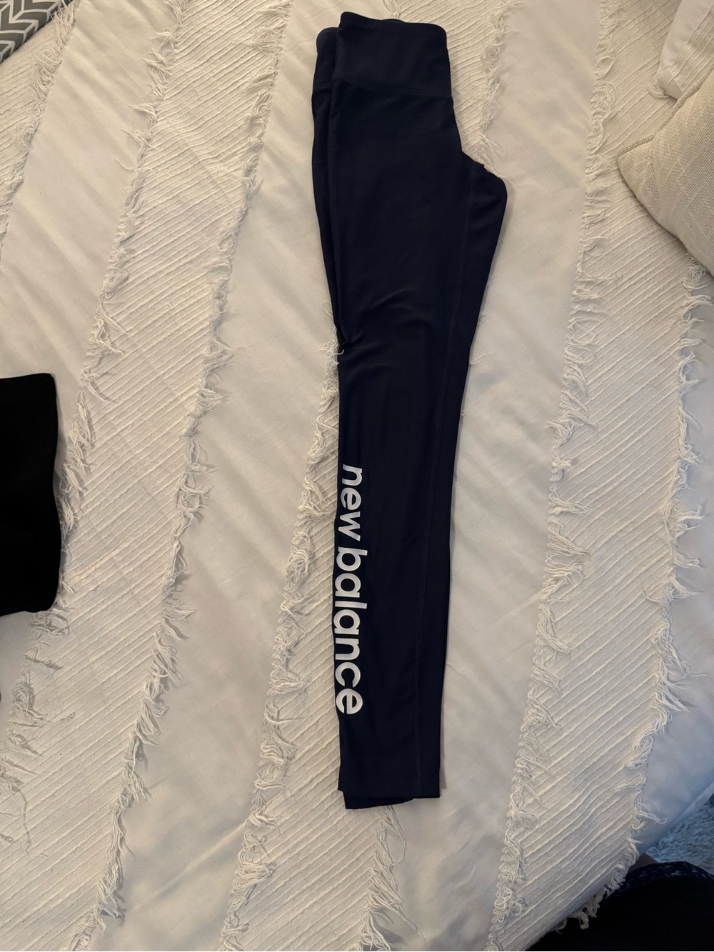 New Balance Navy Blue Girls' Leggings with White Logo